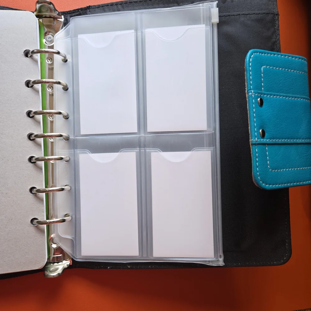 Blue Leather Day-Timer Planner With Snap Closure, Pocket & Notebook 8.5 x 5.5 Pg